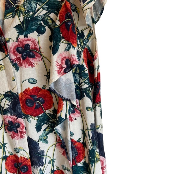 H&M FLORAL FLOWY RUFFLED SHORT SLEEVES MAXI DRESS, SIZE 6 - Picture 3 of 12